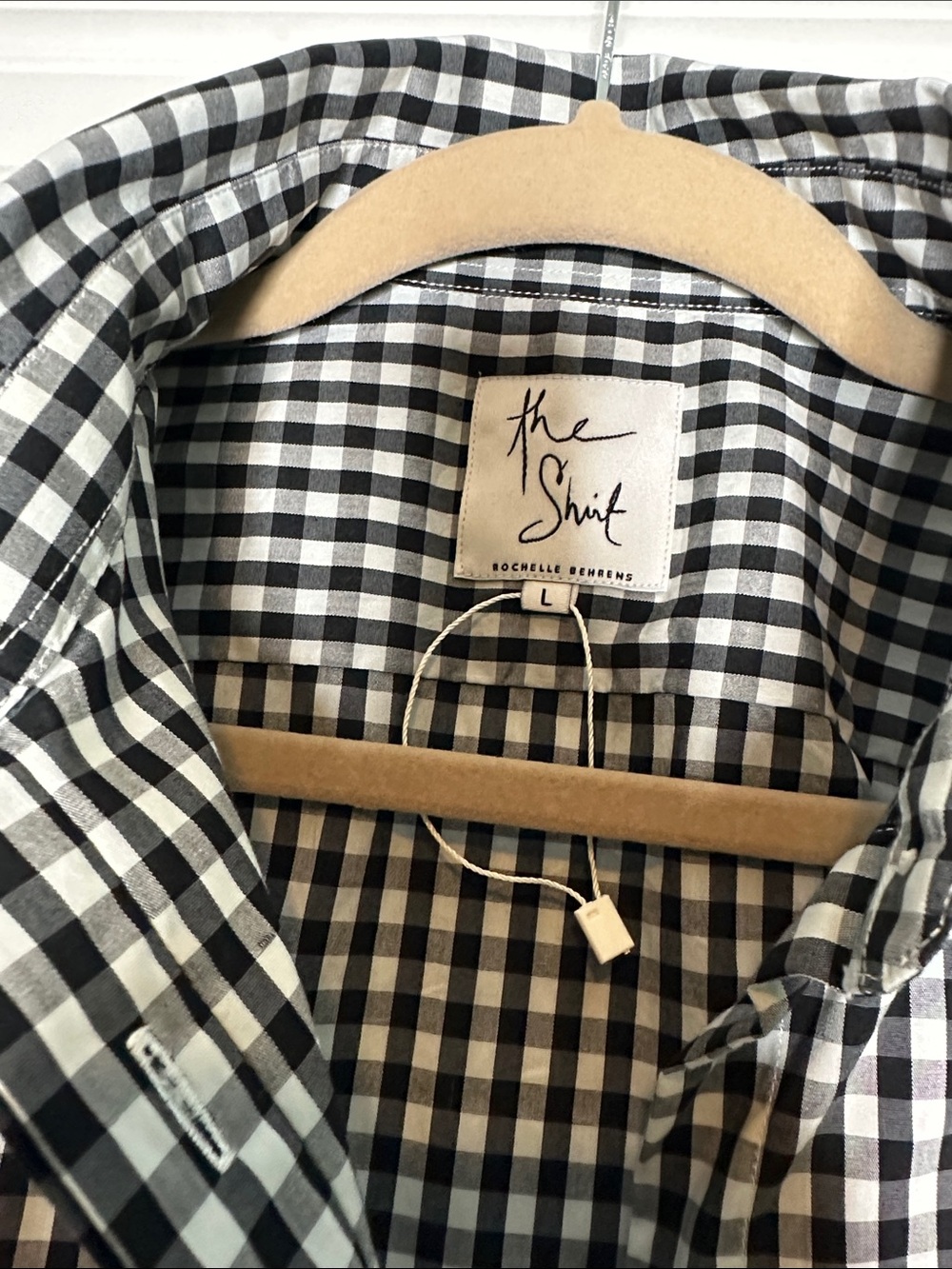 The Shirt by Rochelle Behrens Black and White Gingham Long Sleeve Icon Shirt - Picture 8 of 10